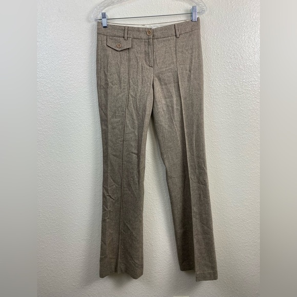 Theory Wool Brown Tailored Trouser Neutral Bootcut Office Formal Pants Women’s 2 - Picture 16 of 16